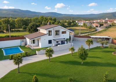 Vista aérea del Apartamento Buenavista Jardín en Abadía con jardín y piscina